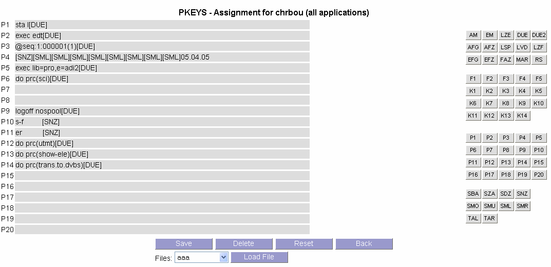 Beispiel der Anpassungen für den Aufruf eines Programms : Speichern mittels folgenden Symbols: Portal: Programmtasten 'pkeys' Die