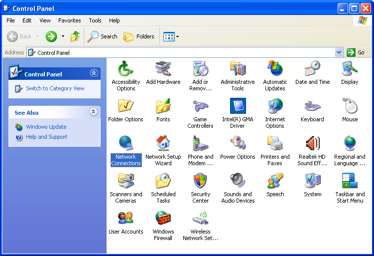 802.11n WLAN-Repeater Benutzerhandbuch Für Windows 98SE/ME/2000/XP 1. Klicken Sie auf "Start" -> "Systemsteuerung" (in der Klassischen Ansicht).