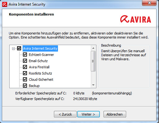 Vergewissern Sie sich, dass die Avira Firewall ausgewählt ist und klicken Sie auf Weiter. Wenn alle Operationen durchgeführt wurden, müssen Sie den Computer neu starten. 7.