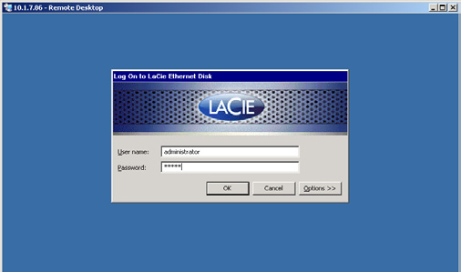 Wiederherstellen Ihrer Ethernet Disk mit der LaCie Benutzerhandbuch Wiederherstellungs-CD Seite 57 6. Wenn die Anzeige 5. Ready fett gedruckt erscheint, klicken Sie auf Shutdown (Herunterfahren) (Abb.