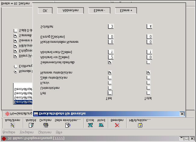 FIBU Bilanz / Erfolgsrechnung 31 Optionen Alt-O Druckattribute Druckattribute Bild 31-6: Einfache Bilanzen - Druckattribute Möglichkeiten Die bei der Definition des Kontenplans - im