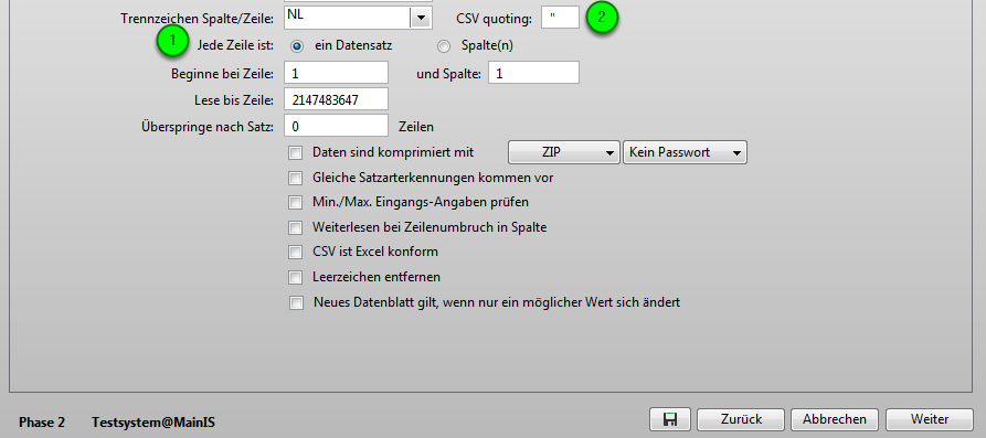 Abbildung 3.32: Phase 2: Eigenschaften Teil 2 und 3 Dieses Fenster (Phase 2/3/4) ist zentral für ein Profil mit Mapping. Hier wird u.a. die Phase 2 weiter konfiguriert (Siehe Abschnitt 3.5.