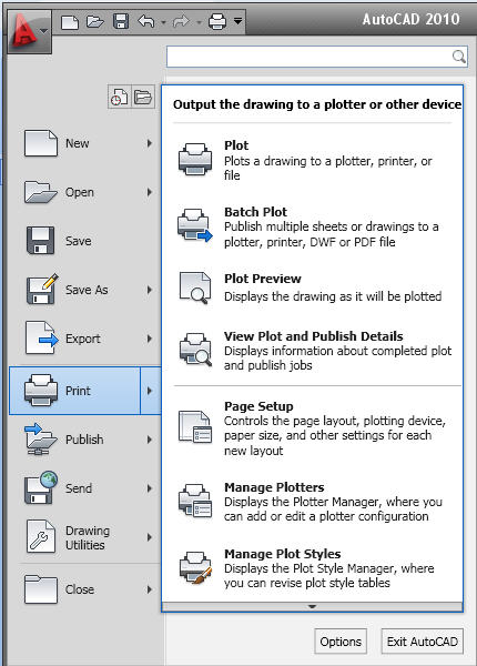 Anwendungsmenü Das Anwendungsmenü, das oben links in AutoCAD zu finden ist, wurde überarbeitet und bietet einen einfachen Zugriff auf die am häufigsten genutzten Werkzeuge.