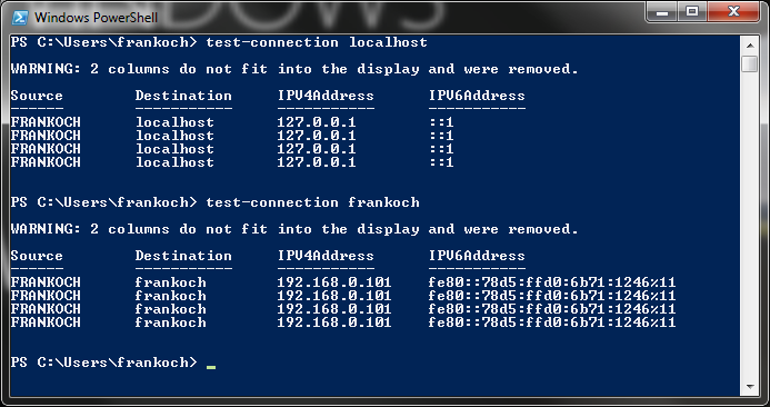 Chapter 2 Ersetzen Sie Ping durch Test-connection Wenn Systemadministratoren das erste Mal mit der PowerShell arbeiten, suchen sie sehr oft bekannte Befehle um zu vergleichen, wie Windows PowerShell