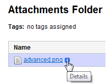 5.6. Attachments ter View in diesem Fall zur Darstellung des Attachments-Verzeichnisses benutzt wird und man den Reiter Wiki Page wählen muss, um zur Ausgangsseite zurückzugelangen.