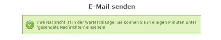 E-Mails und Ziel-Seiten werden vor dem Versand geprüft!