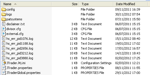 Layout exportieren Auf Ihrer Festplatte gehen Sie auf : Program Files \ PATS Jtrader Client.