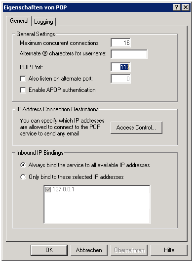 MailEnable (Windows) Hinweis: Diese Anleitung beschreibt die Verschiebung des POP3-Servers von MailEnable. Sollten Sie nicht MailEnable nutzen, ist die Prozedur anders. Bitte schlagen Sie ggf.