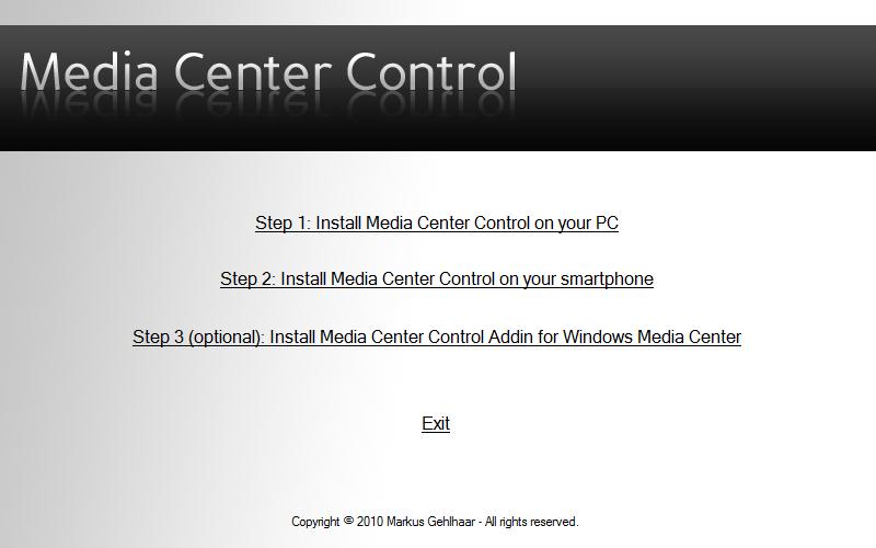 3.1.1 Media Center Control auf dem Computer installieren Die Komponente die sie unter Schritt 1 des Installationsprogramms auf ihrem Computer installieren wird auch MCC Server genannt.