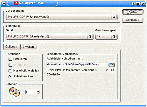 Seite 13 4 Endlich arbeiten mit k3b... Nach all der grauen Theorie kann man nun mit der Arbeit - Erstellen bzw. Kopieren von CDs - beginnen.