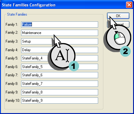 Creating a Reason Tree 4.7 Generating a State Translation Table Figure 4-45 Setting the State Families. 2.