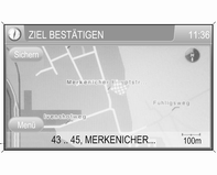 58 Navigation Ein Menü mit mehreren Optionen zur Eingabe einer neuen Adresse wird angezeigt.