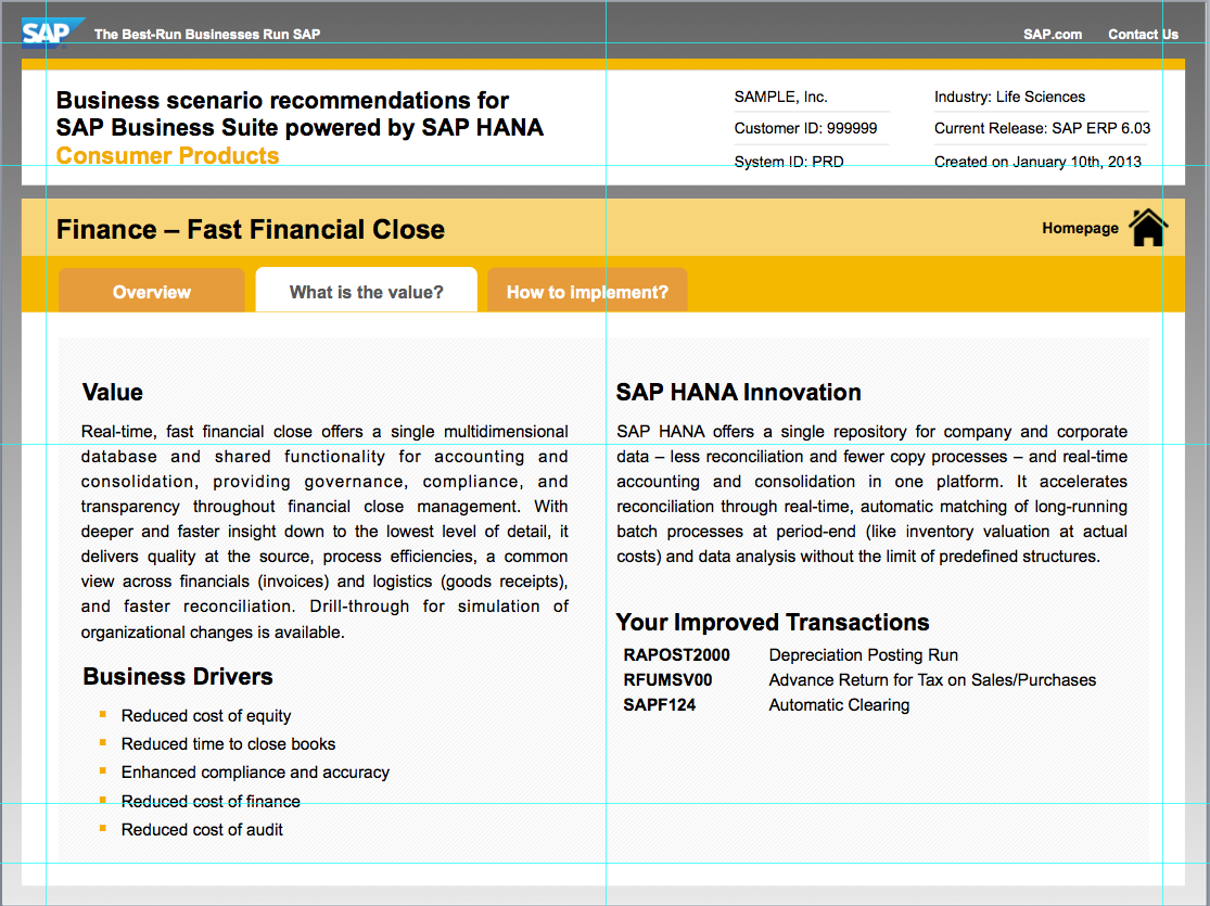 Was ist der Mehrwert für Unternehmen? Self-service Report (free of charge) für SAP Kunden.