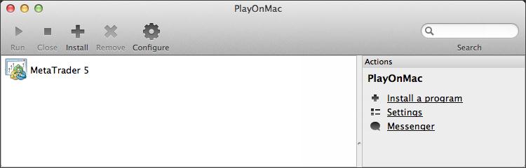 5. Sobald die Installation komplett ist, wird PlayOnMac anbieten, Abkürzungen für die MetaTrader 5 Plattform Komponenten zu kreieren für die Plattform selbst, den MetaEditor und die MetaTrader 5