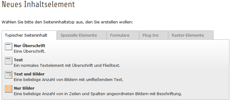 4.2 Der RTE (Rich-Text-Editor) In diesem Kapitel möchten wir Ihnen den Umgang mit Seiteninhaltselementen des Typs Text und dem dazu gehörigen Rich-Text-Editor (RTE) vermitteln.