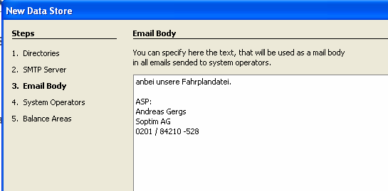 1.3.3 New Data Store Email Body Im Step 3 wird der Email Body hinterlegt.