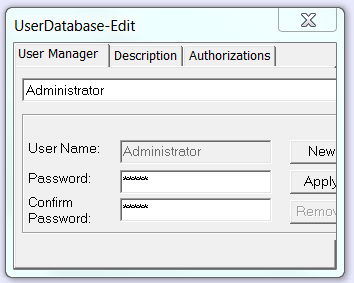 Fernzugriff über Sm@rtServer und HTML-Seiten (WebServer ) WinCC Settings Hinweis Voreingestellt ist für den Benutzer "Administrator" das Kennwort "100 Registerkarte "User Manager" Benutzerverwaltung