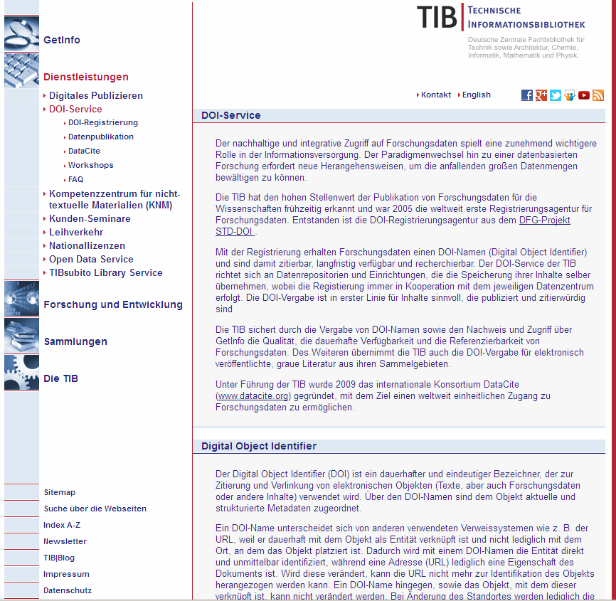 DOI-Registrierungsagenturen http://www.tib-hannover.