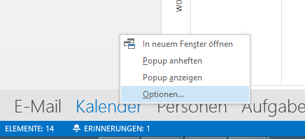 3.2 Arbeitszeiten festlegen über Outlook: Öffnen Sie den Kalender in Outlook.