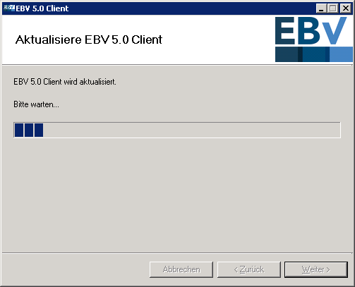 16. Update EBV Client starten Gleich beim Starten des EBV Clients erscheint die Informationsmeldung, dass Updates für den EBV Clients verfügbar sind. Klicken sie auf die Schaltfläche Ja. 17.
