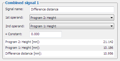 Ergebnisse von Messpaketen verrechnen - Distanzen: Absolute Angle/Offset Single Offset Double Offset Step Height Surface Maximum Surface Minimum Seam Width/Height Groove Width/Height - Winkel: