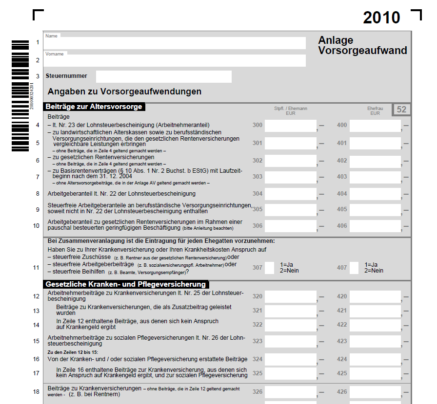 Anlage 1: Beispielhafte (auszugsweise) Wiedergabe einer Lohnsteuerbescheinigung (zu prüfende Zeilen sind jeweils rot markiert).