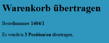 Über die Schaltfläche Daten übernehmen werden