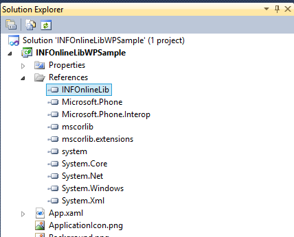 In Visual Studio: App.xaml.cs Mit IOLSession.Current.Start() wird die IOLib initialisiert und eine neue Session gestartet.