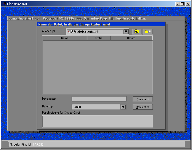 312 Symantec Ghost-Unterstützung für Image-Dateien und Datenträger Image-Dateien und Bandlaufwerke Bandlaufwerke können im Dateiauswahlfenster von Ghost.