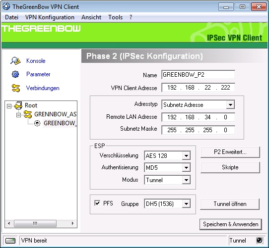 3.3 VPN Client Phase 2 (IPSec) Konfiguration Doc.