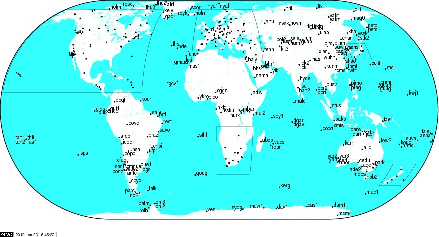 International GNSS Service (IGS) seit 1994 offizieller Service der Internationalen Assoziation der Geodäsie (IAG) Produkte: Satellitenbahnen Uhrkorrekturen Erdrotationsparameter