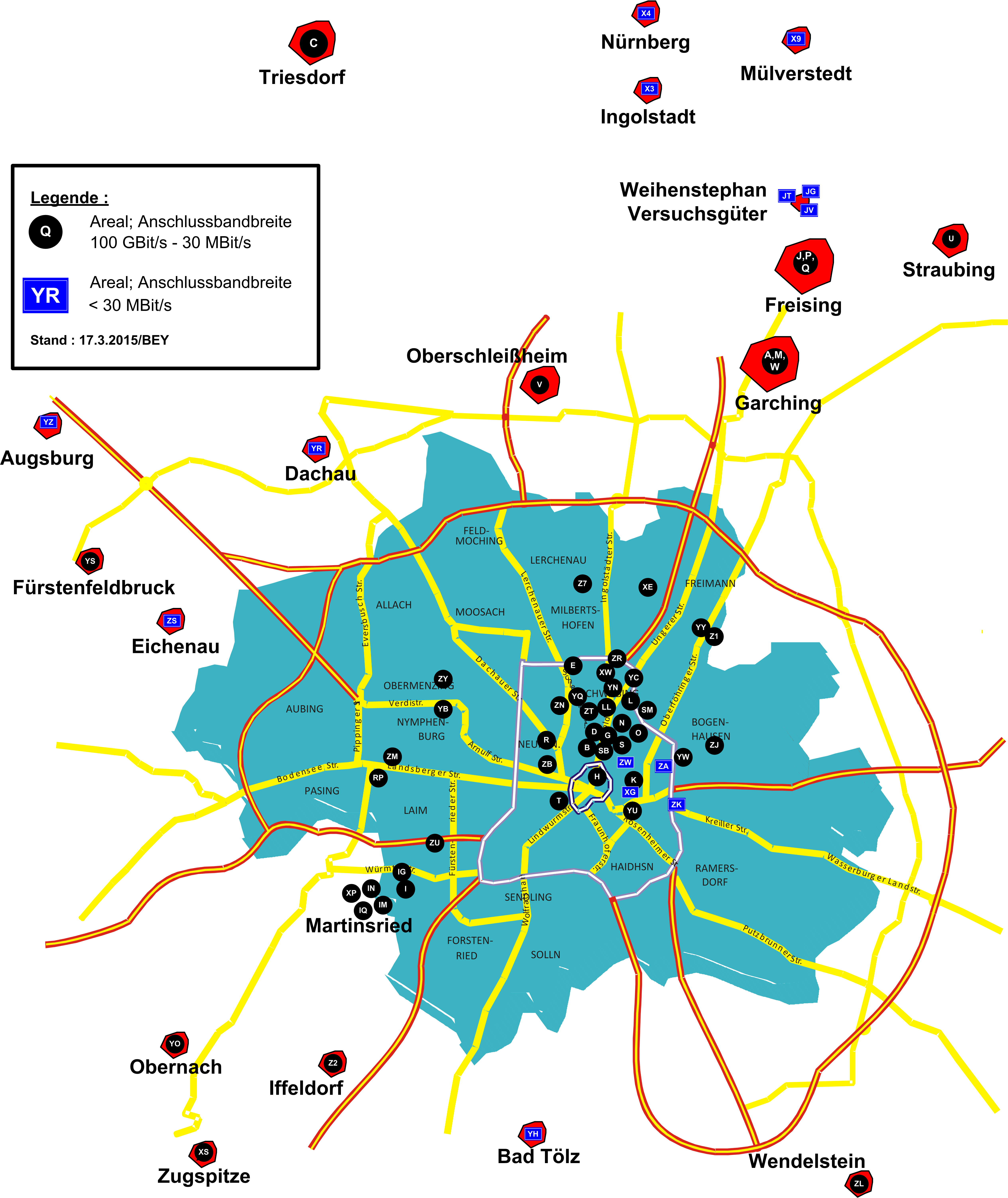 Abbildung 1: Lage der Standorte im MWN