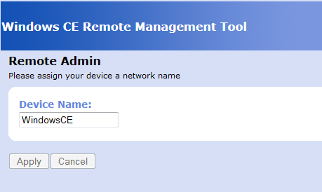 Remote Zugriffe WinCE 6.2.3 Zugriff auf das Remote Management Tool über den Browser Die IP-Adresse wird im Browser eingegeben.