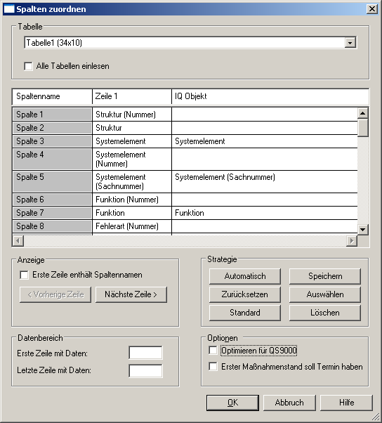8.1 Importieren - XLS-Datei 93 2085 2090 Spalten zuordnen Im Gegensatz zu anderen gut definierten, standardisierten Fremdformaten 3 muss beim XLS-Import als Zwischenschritt eine passende