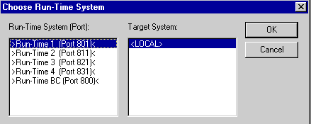 The actual PLC program is entered and represented in this area of TwinCAT PLC control. Select destination system TwinCAT provides up to 4 run time systems.