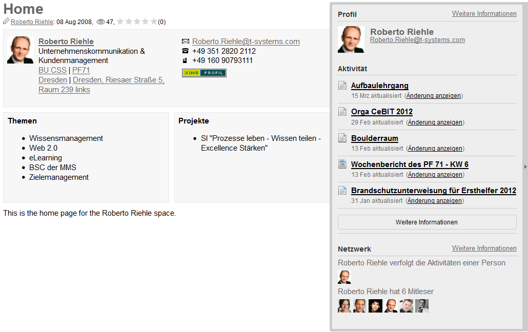 MMS-Erfahrungen mit Wissensmanagement 2.0 Neues aus der Skilldatenbank : Mitarbeiterprofile. 9.