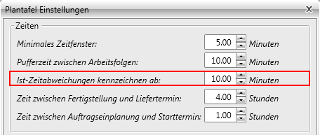 16.4 Ist-Zeitabweichungen anzeigen (13.3.0) Werden Ist-Zeiten der einzelnen Arbeitsfolgen und der Arbeitsfolgenstatus manuell oder durch eine externe Betriebsdatenerfassung erfasst, werden evtl.