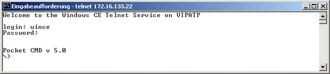 Handbuch VIPA HMI Teil 2 Einsatz Touch Panel Telnet-Server Telnet ist ein textbasierendes Client-Server-Protokoll auf TCP-Ebene.