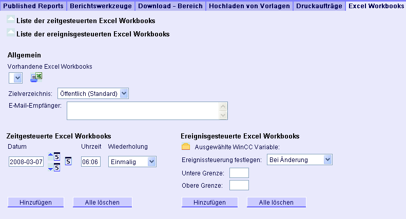Dokumentation 4.7 Arbeiten mit Reports Vorgehensweise 1. Klicken Sie in der Startseite auf "Reports". 2. Klicken Sie auf die Registerkarte "Excel Workbooks".