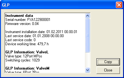Setup Instrumente (Systeme) 89 Abb. 115 Valves, Ventil ValveM Setup eines ASM 2.1L Die Mausklick auf die < Status> -Schaltfläche öffnet das Status-Fenster für das ASM 2.1L-Gerät.