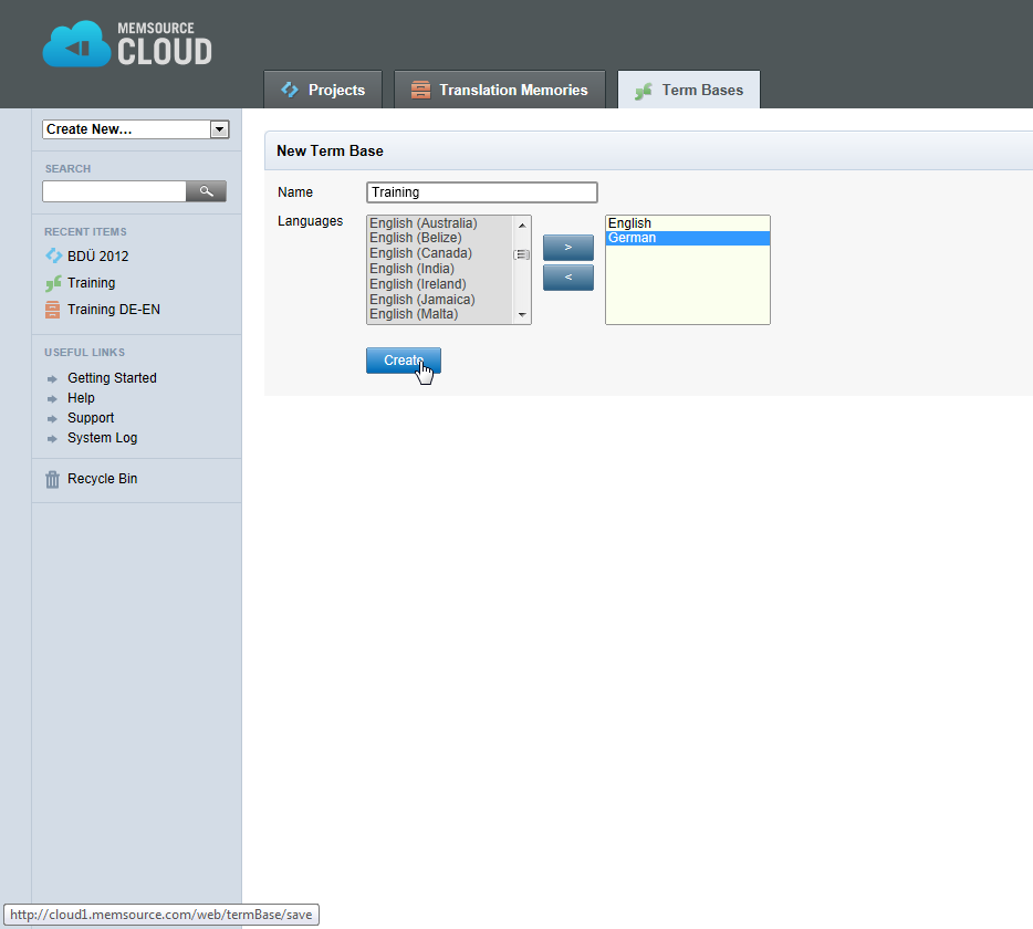 Cloud-basierte Systeme: MemSource Cloud / Neue TB 2012