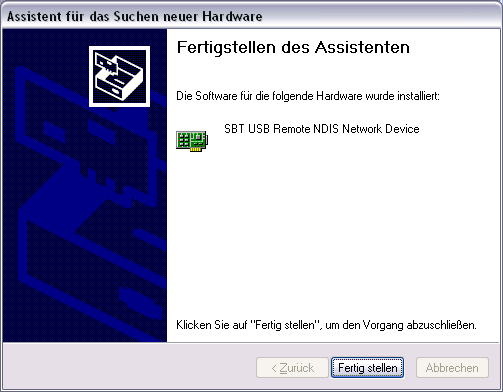 2. Quelle angeben, von der der Treiber installiert werden soll. 3. Klicken auf [ Weiter > ] 4. Den Ordner mit dem RNDIS-Treiber wählen 5. Klicken auf [ OK ] 6.