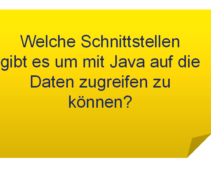 3. Checkerfrage Welche Schnittstellen gibt es um mit Java auf