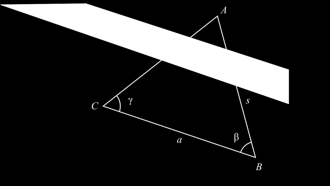 . Fall: Sinussatz s sin b sin Der Punkt C ist dabei beliebig zu wählen, es sollte jedoch auf eine gute Geometrie geachtet werden (keine zu spitzen Winkel). 3.