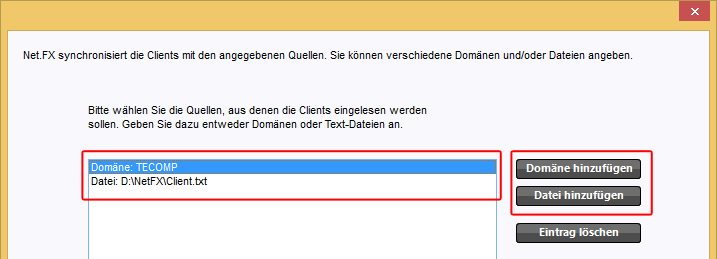 2.1.4 Benutzer/Gruppen aktualisieren Damit Sie Net.FX-Rechte vergeben können, müssen Sie zuerst Benutzer und Gruppen aus der Active Directory einlesen.