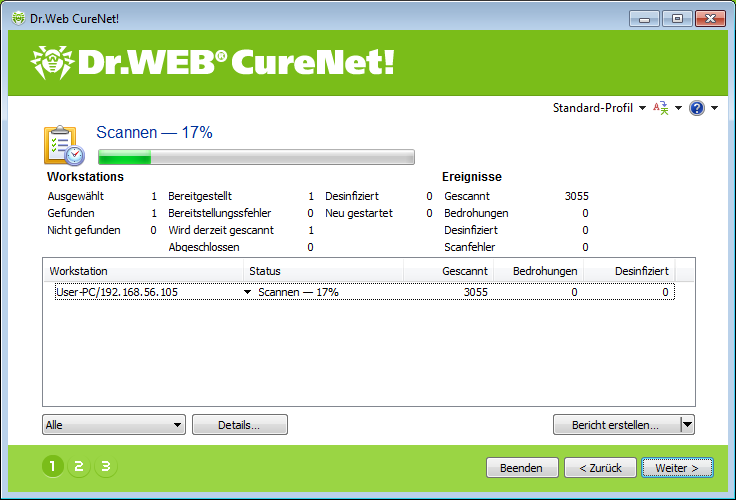 Funktionen von Dr.Web CureNet!