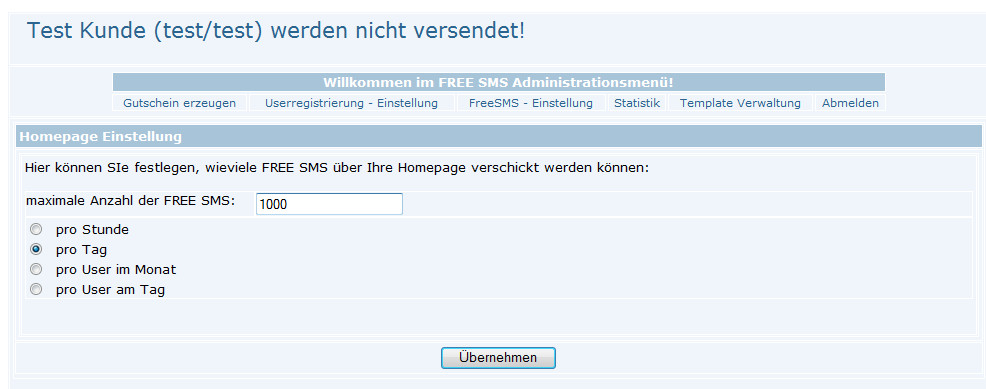 Free-SMS Email Absender Benutzer registrieren können. Wird beispielsweise hier nur 49 eingestellt, können sich keine Personen aus Österreich oder aus der Schweiz registrieren.