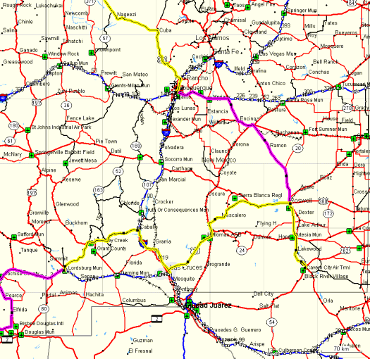 Am 28. ging es auf der 90 ostwärts nach Silver City, über die 152 und Interstate 25 bis Las Cruces. In der Nähe befindet sich das White Sands Testgelände für Raketen.