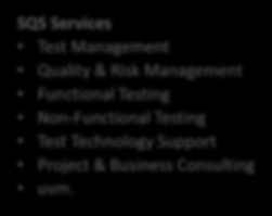 Service & Support Die SQS bietet neben dem Tool-Support auch weitere Services rund um die SQS Testsuite und darüber hinaus.