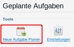 Um Aufgaben zu planen, loggen Sie sich zunächst mit Ihren WebAdmin Zugangsdaten ein, wählen Ihr gewünschtes Abo aus und klicken unter Websites & Domains auf Geplante Aufgaben :